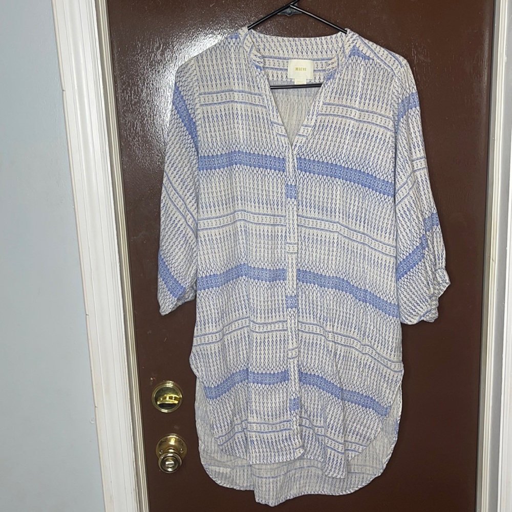 Maeve blue & white shirt